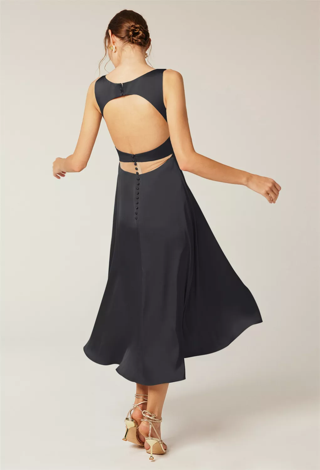 AW May Black Metallic  Spring Wedding Guest Dresses